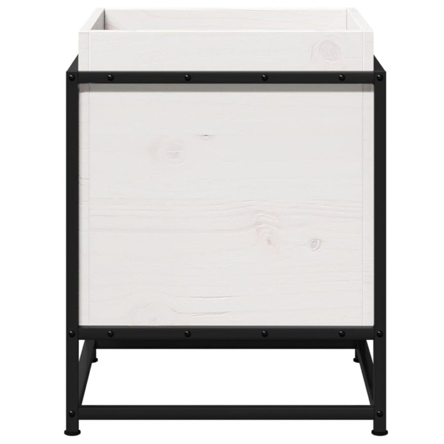Plantenbak 40x40x50 cm massief grenenhout wit - Afbeelding 5