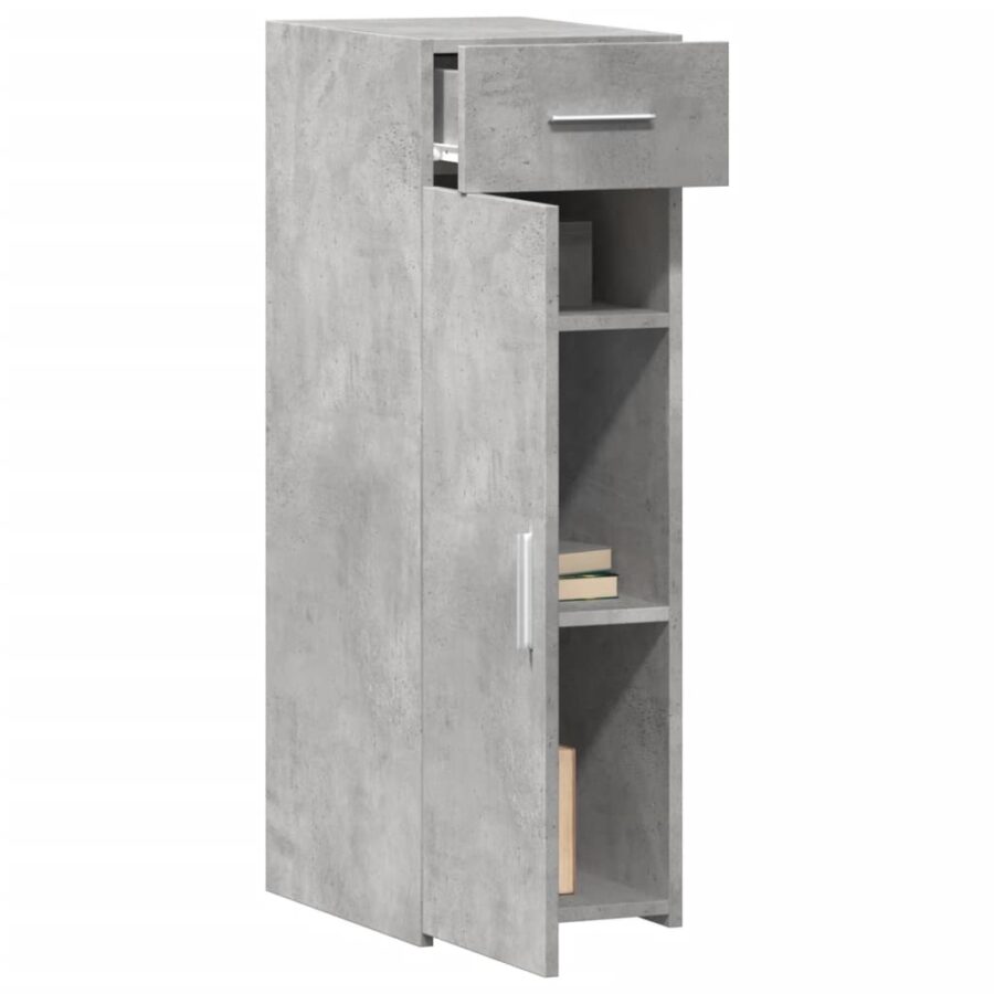 Dressoir 30x42,5x93 cm bewerkt hout betongrijs - Afbeelding 3