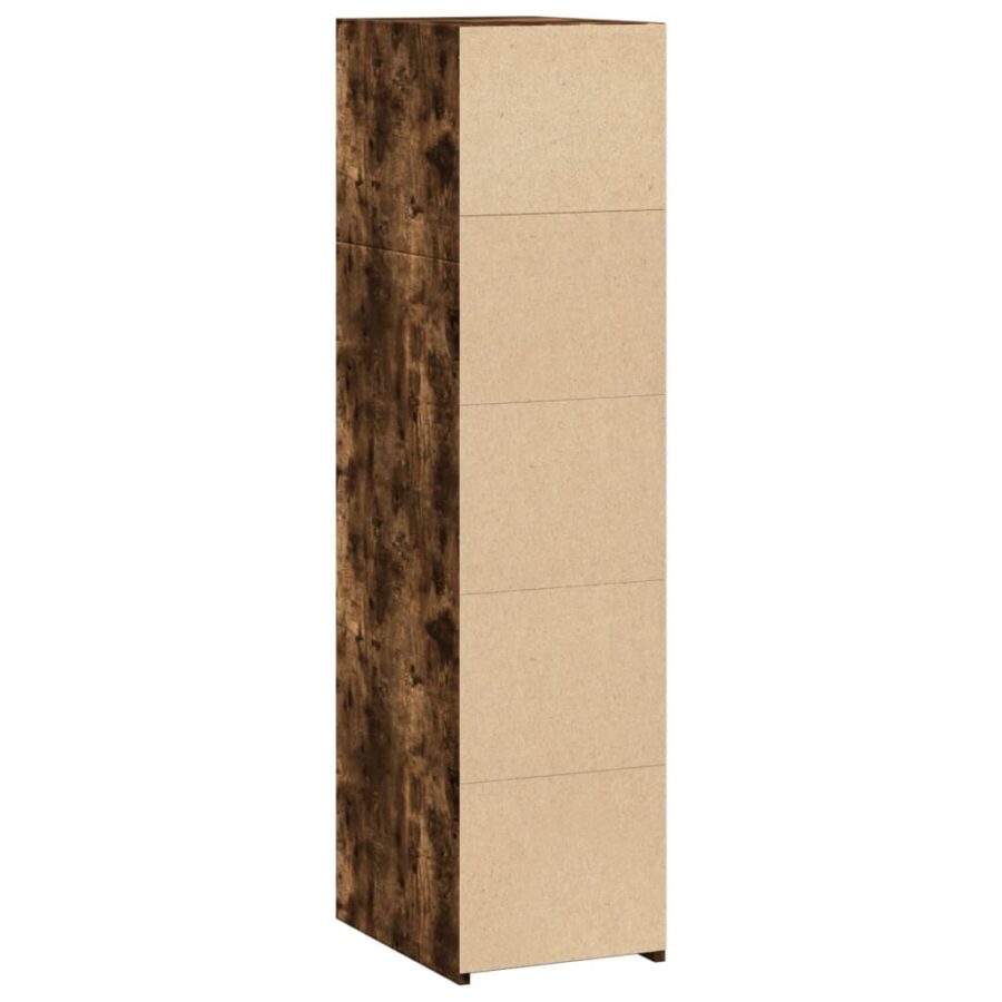 Hoge kast 30x41x124 cm bewerkt hout gerookt eikenkleurig - Afbeelding 6