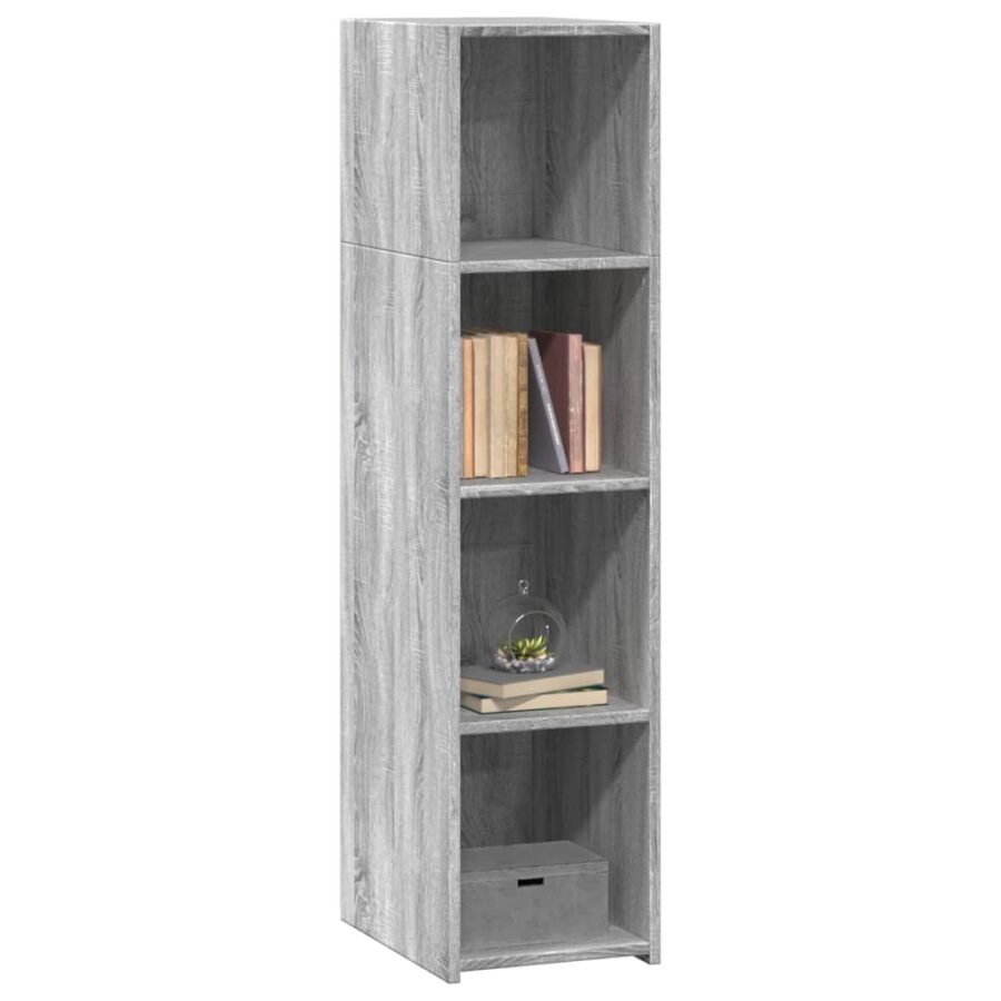 Hoge kast 30x41x124 cm bewerkt hout grijs sonoma eikenkleurig - Afbeelding 3