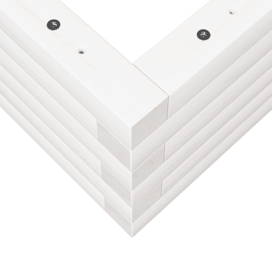 Plantenbak 90x60x23 cm massief grenenhout wit - Afbeelding 8