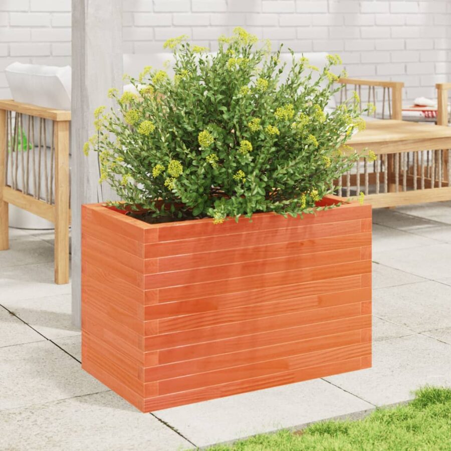 Plantenbak 70x40x45,5 cm massief grenenhout wasbruin - Afbeelding 3
