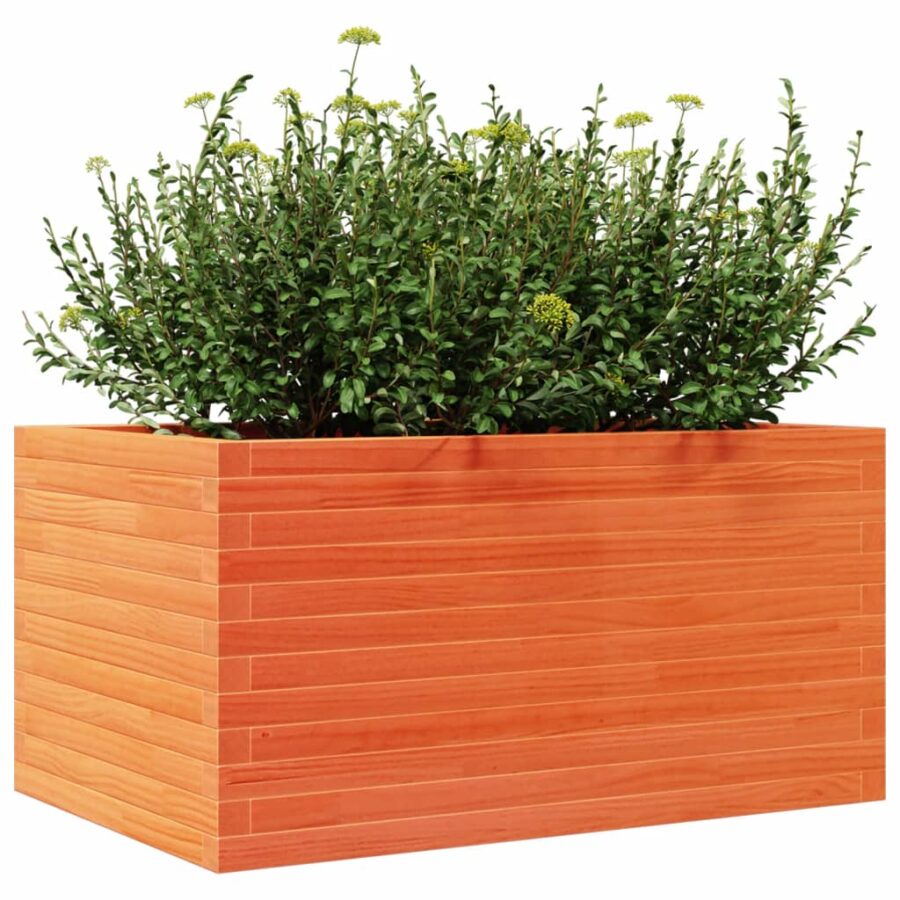 Plantenbak 90x60x45,5 cm massief grenenhout wasbruin - Afbeelding 4