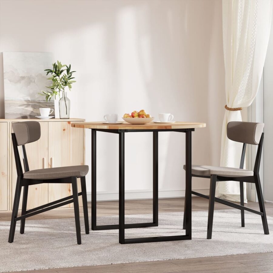 Tafelblad rond Ø 90x2 cm massief acaciahout - Afbeelding 3