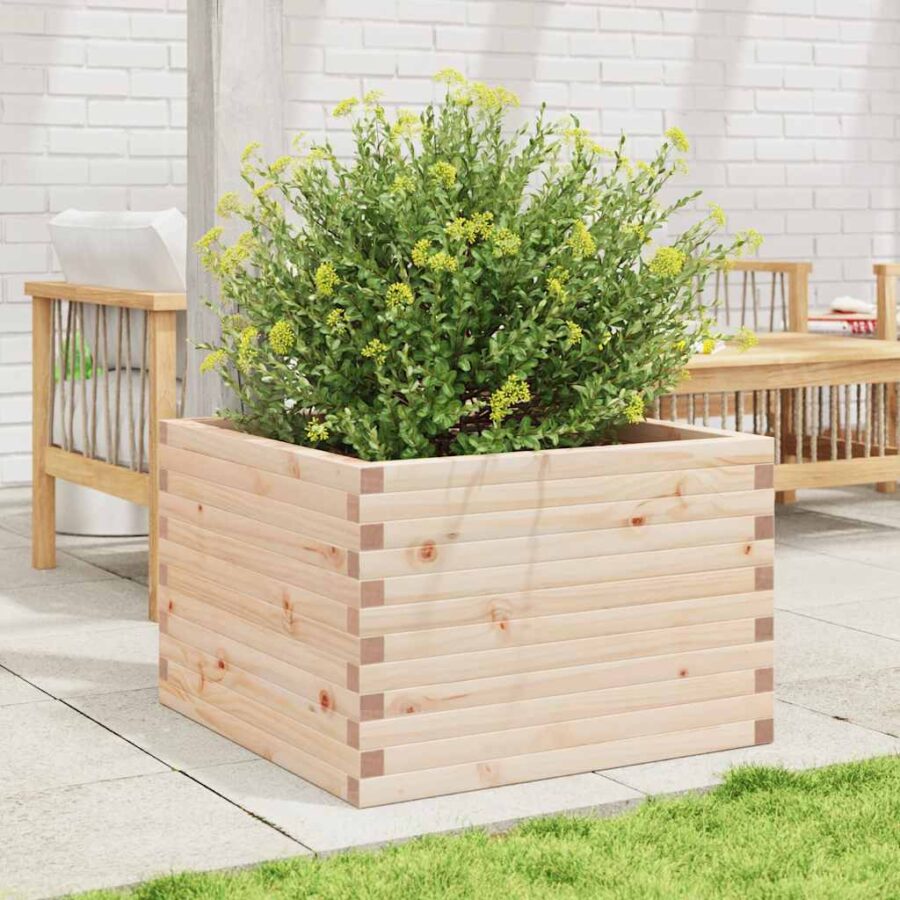 Plantenbak 70x70x46 cm massief grenenhout - Afbeelding 3