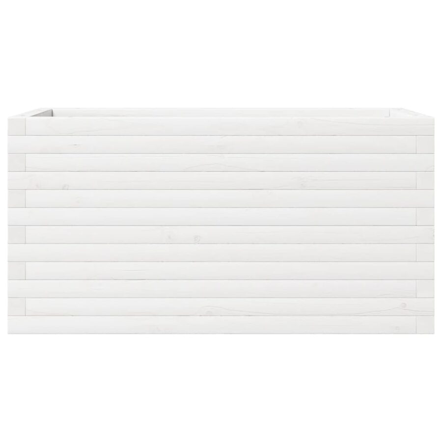 Plantenbak 90x40x46 cm massief grenenhout wit - Afbeelding 5