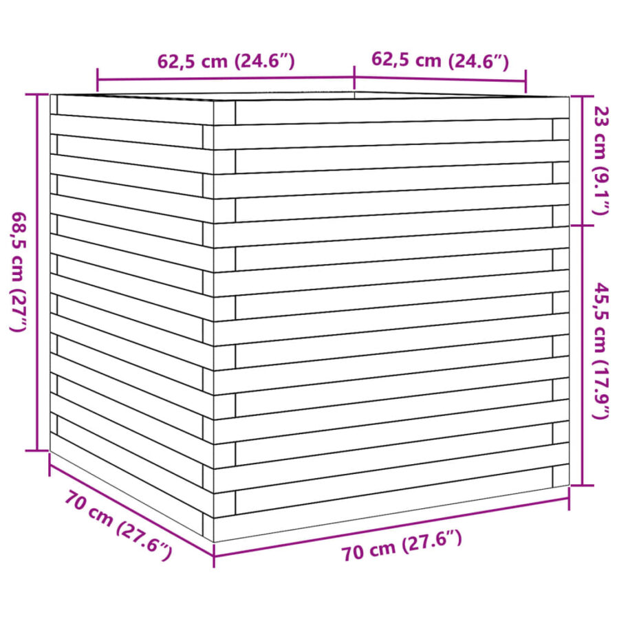 Plantenbak 70x70x68,5 cm massief douglashout - Afbeelding 10