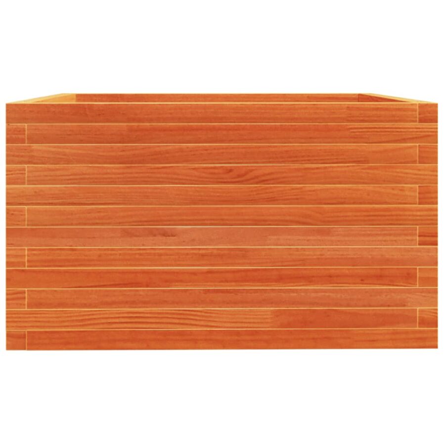 Plantenbak 80x80x49,5 cm massief grenenhout wasbruin - Afbeelding 6
