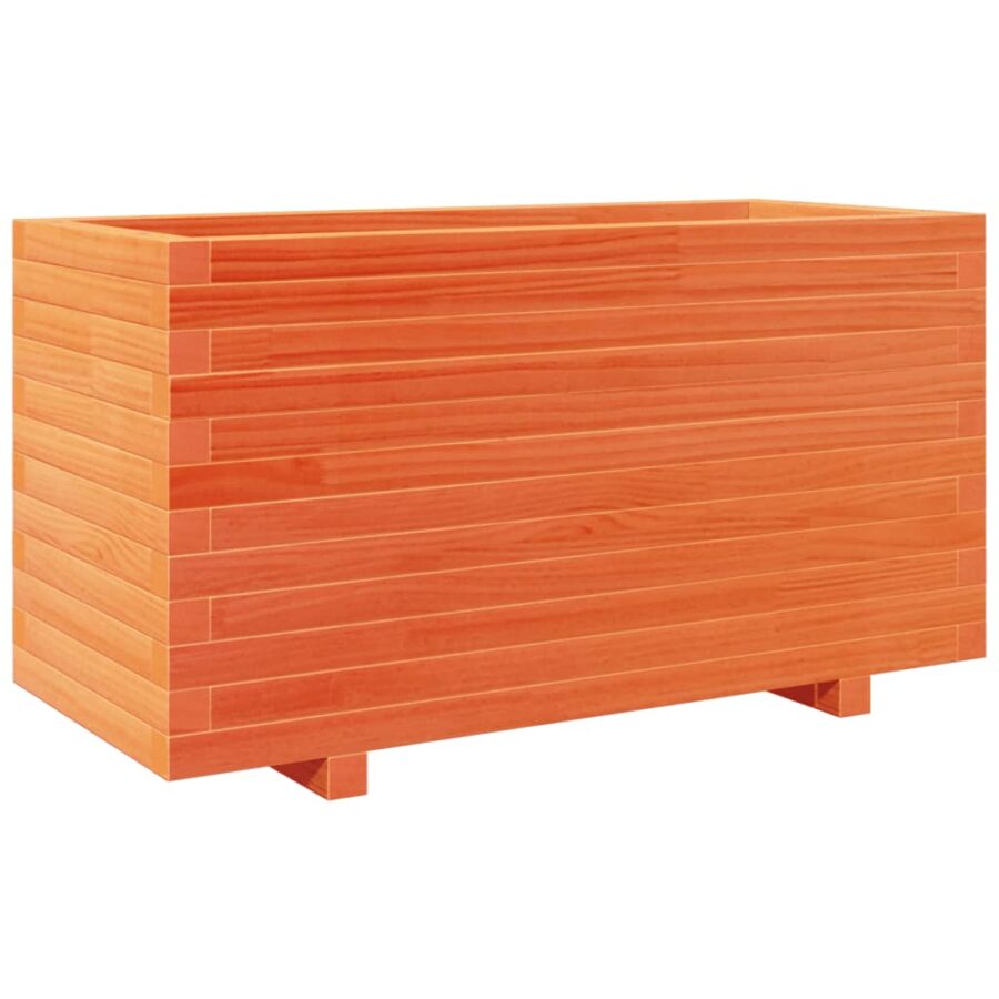 Plantenbak 90x40x49,5 cm massief grenenhout wasbruin - Afbeelding 2