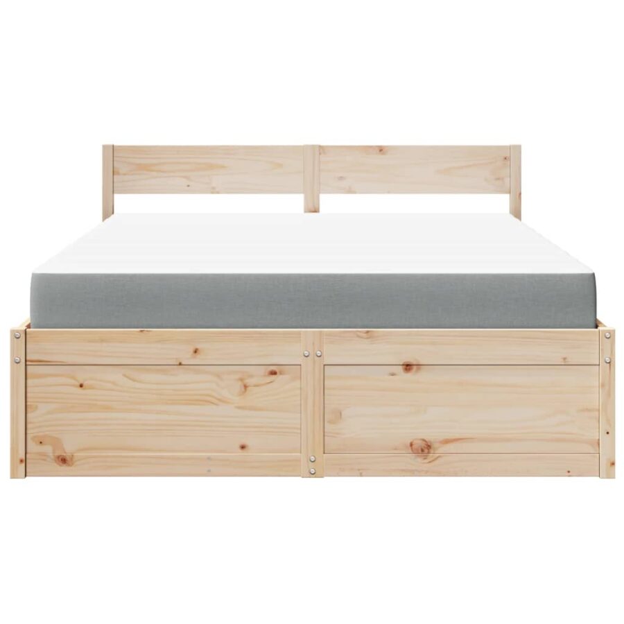 Bed met lades en matras massief grenenhout 140x200 cm - Afbeelding 4