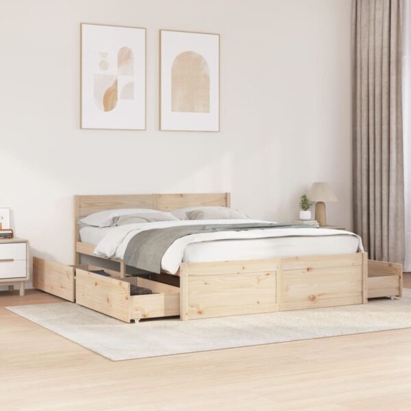 Bedframe zonder matras massief grenenhout 160x200 cm