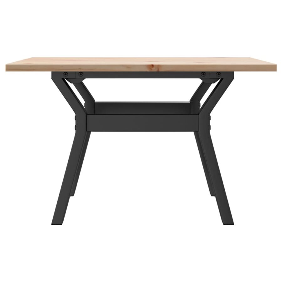 Salontafel Y-frame 70x70x40 cm massief grenenhout en gietijzer - Afbeelding 5