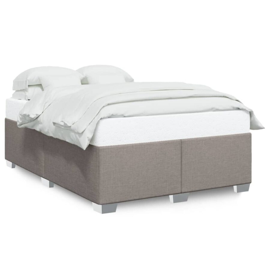 Bedframe zonder matras stof taupe 160x200 cm - Afbeelding 2