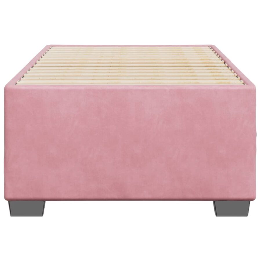 Bedframe fluweel roze 100x200 cm - Afbeelding 4