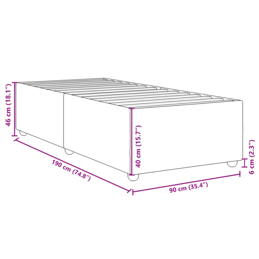 Bedframe stof taupe 90x190 cm - Afbeelding 9