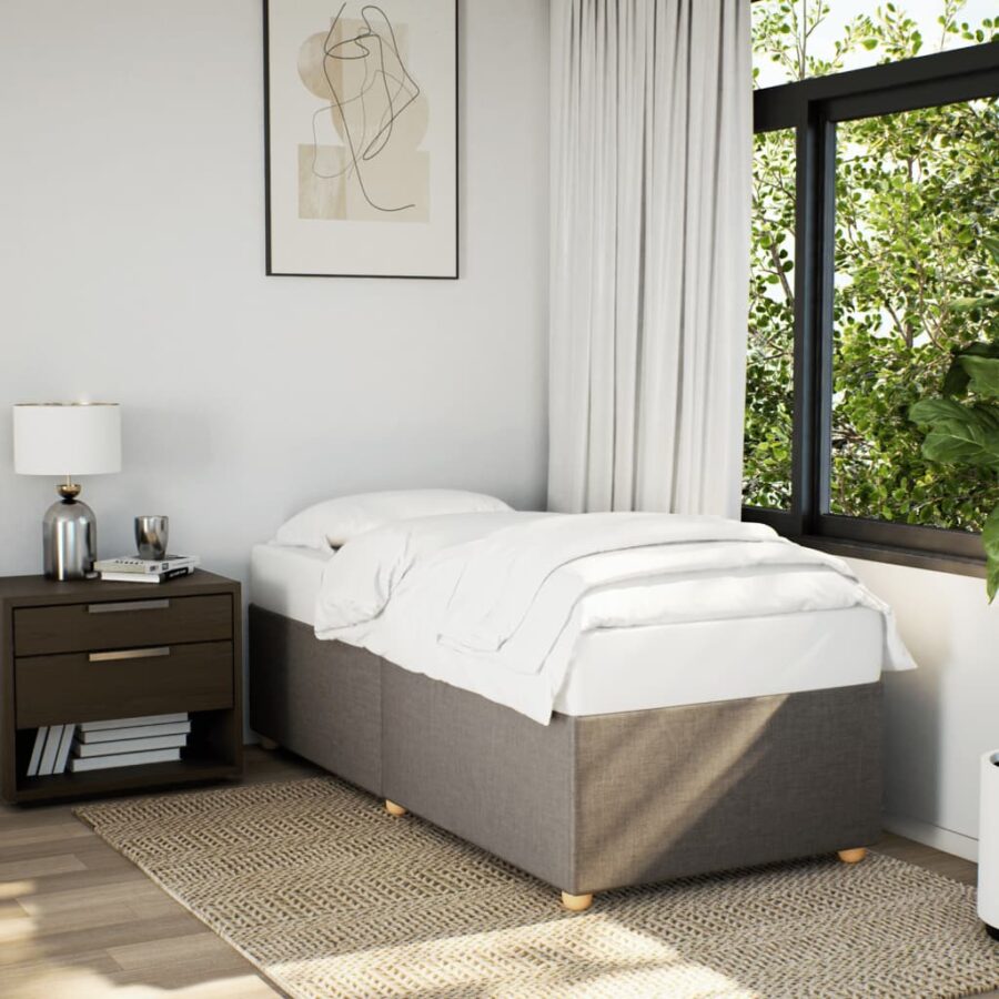 Bedframe zonder matras 100x200 cm stof taupe