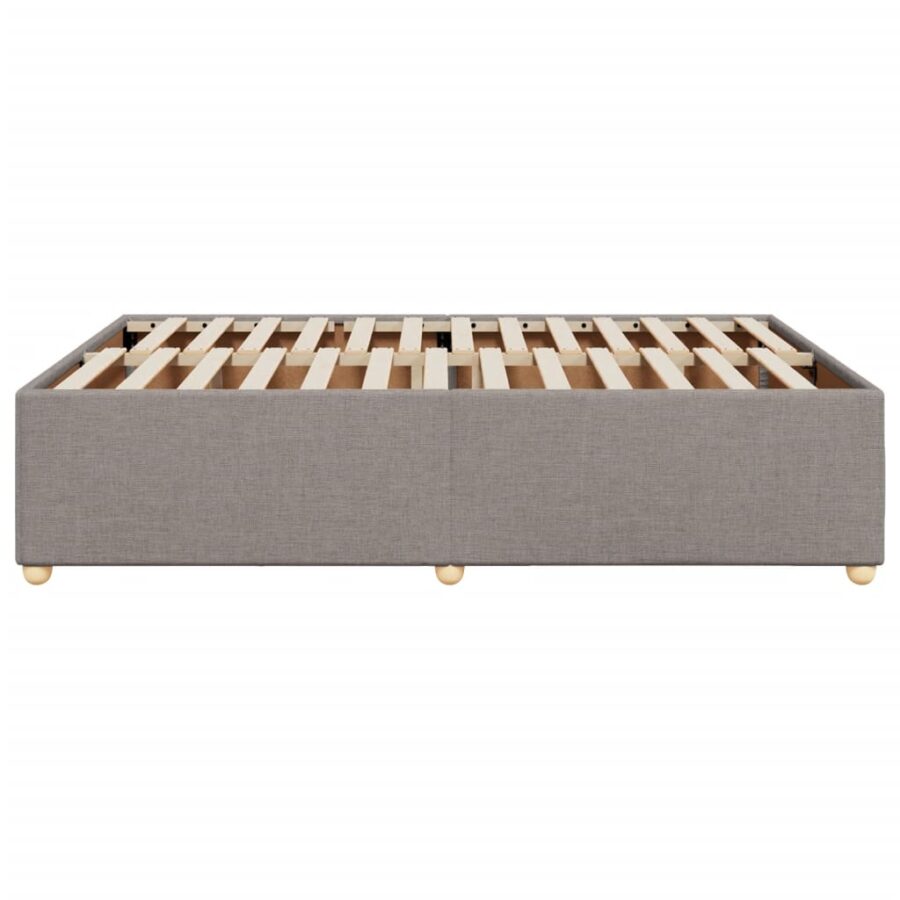 Bedframe zonder matras stof taupe 140x190 cm - Afbeelding 5