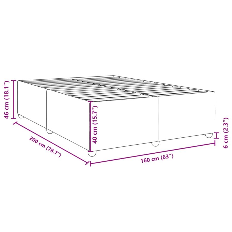 Bedframe zonder matras stof taupe 160x200 cm - Afbeelding 9