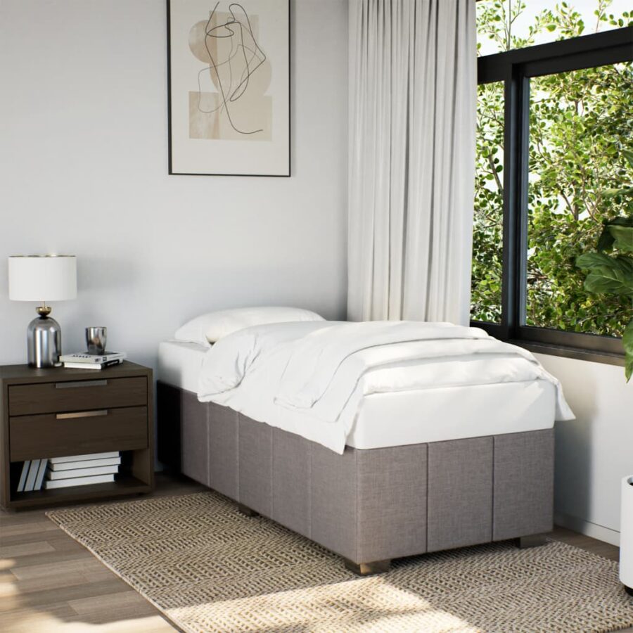 Bedframe stof taupe 90x190 cm