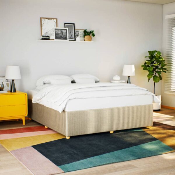 Bedframe zonder matras stof crèmekleurig 180x200 cm