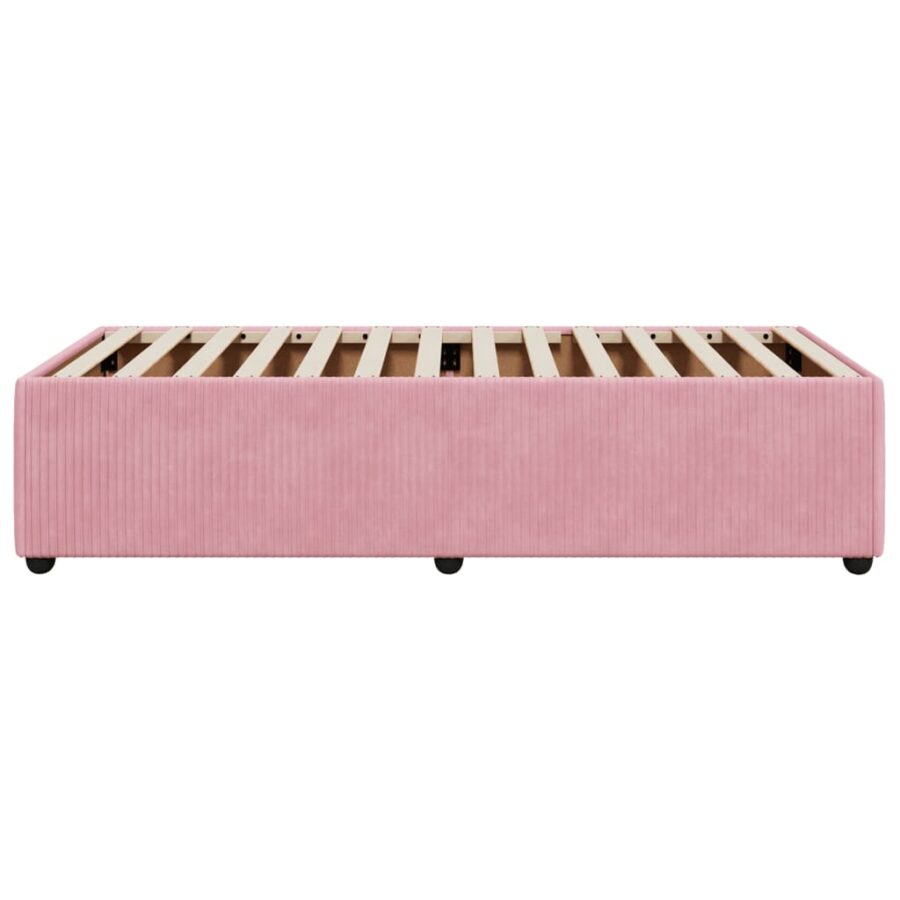 Bedframe fluweel roze 80x200 cm - Afbeelding 5