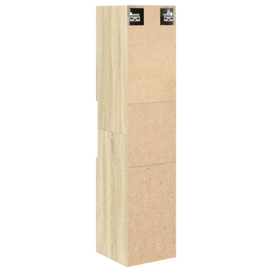 Badkamerkast 30x30x130 cm spaanplaat sonoma eikenkleurig - Afbeelding 8