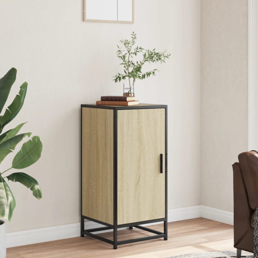 Dressoir 35,5x35x76 cm bewerkt hout en metaal sonoma eikenkleur - Afbeelding 3