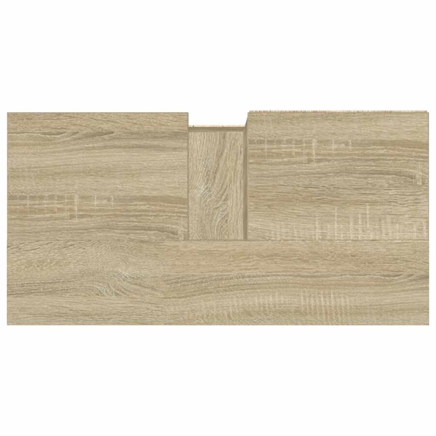 Badkamerkast 65x33x60 cm bewerkt hout sonoma eikenkleurig - Afbeelding 6