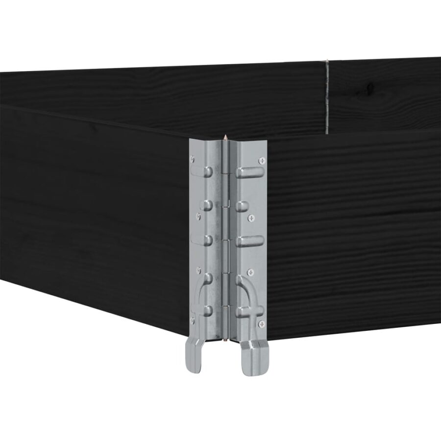 Palletopzetrand 150x100 cm massief grenenhout zwart - Afbeelding 5