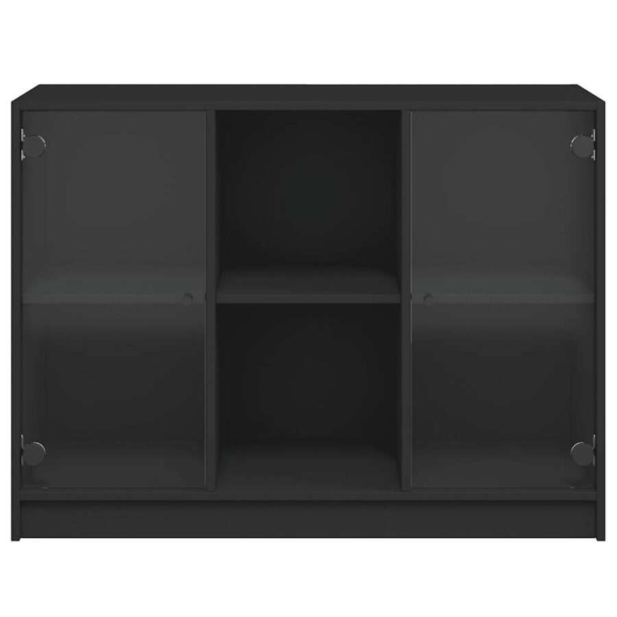 Dressoir 102x37x75,5 cm bewerkt hout zwart - Afbeelding 6