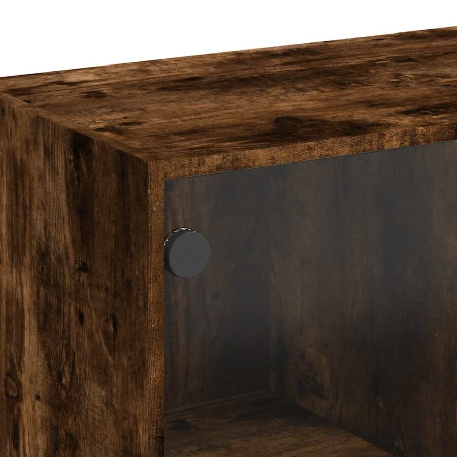 Dressoir 102x37x75,5 cm bewerkt hout gerookt eikenkleurig - Afbeelding 9