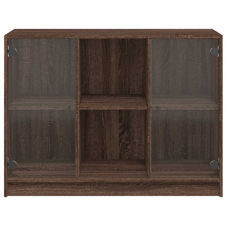 Dressoir 102x37x75,5 cm bewerkt hout bruin eikenkleurig - Afbeelding 6