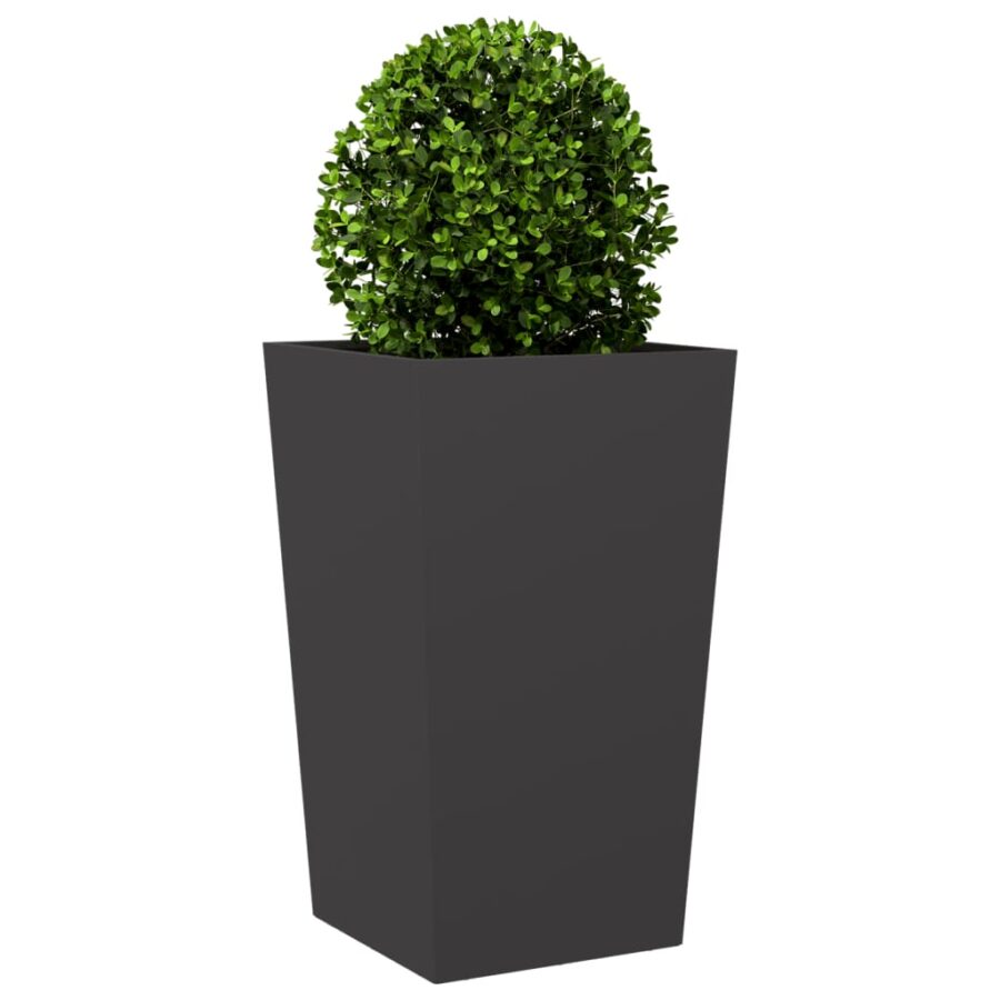 Plantenbak 45x45x75 cm staal zwart - Afbeelding 3