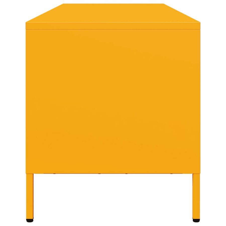 Tv-meubel 135x39x43,5 cm koudgewalst staal mosterdgeel - Afbeelding 6
