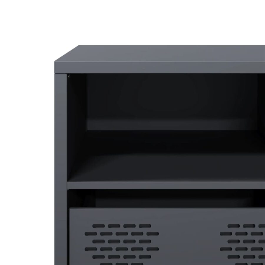 Tv-meubel 135x39x43,5 cm koudgewalst staal antracietkleurig - Afbeelding 9