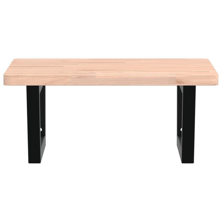 Badkamer wandschap staal en massief beukenhout - Afbeelding 4