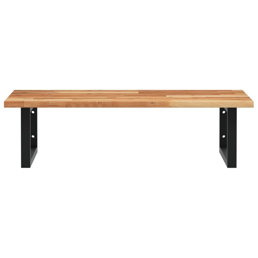 Badkamer wandschap staal en massief acaciahout - Afbeelding 4