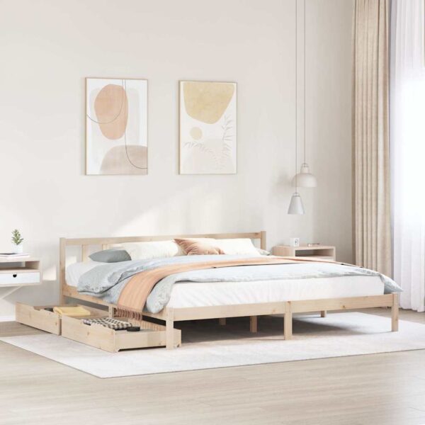 Bedframe zonder matras massief grenenhout 180x200 cm