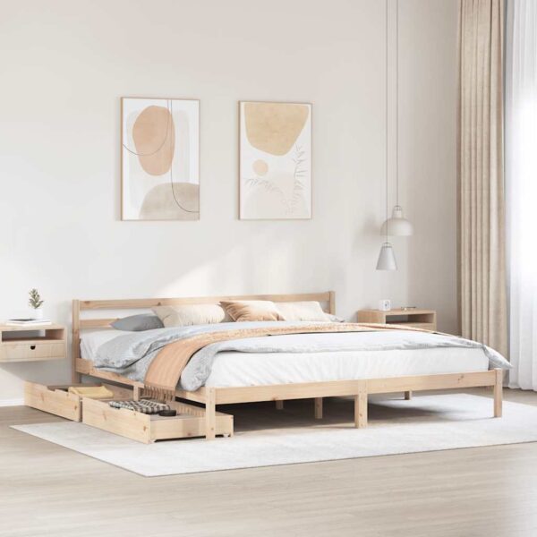 Bedframe zonder matras massief grenenhout 180x200 cm