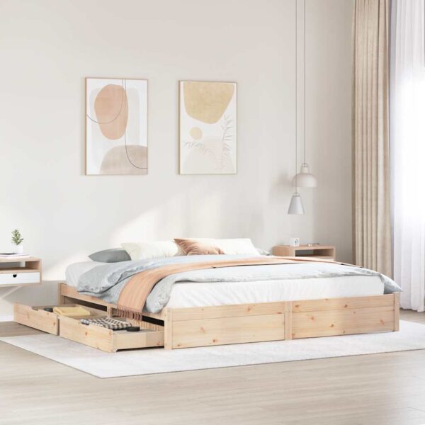 Bedframe zonder matras massief grenenhout 180x200 cm