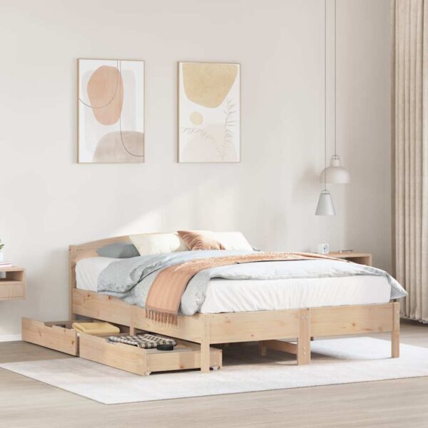 Bedframe zonder matras massief grenenhout 150x200 cm