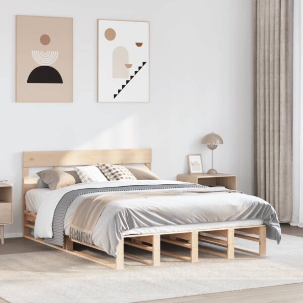 Bedframe zonder matras massief grenenhout 140x190 cm