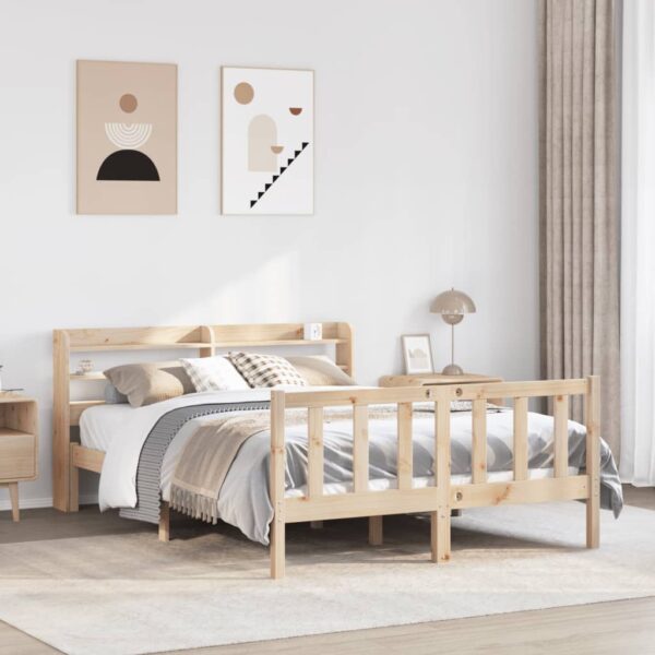 Bedframe zonder matras massief grenenhout 140x190 cm