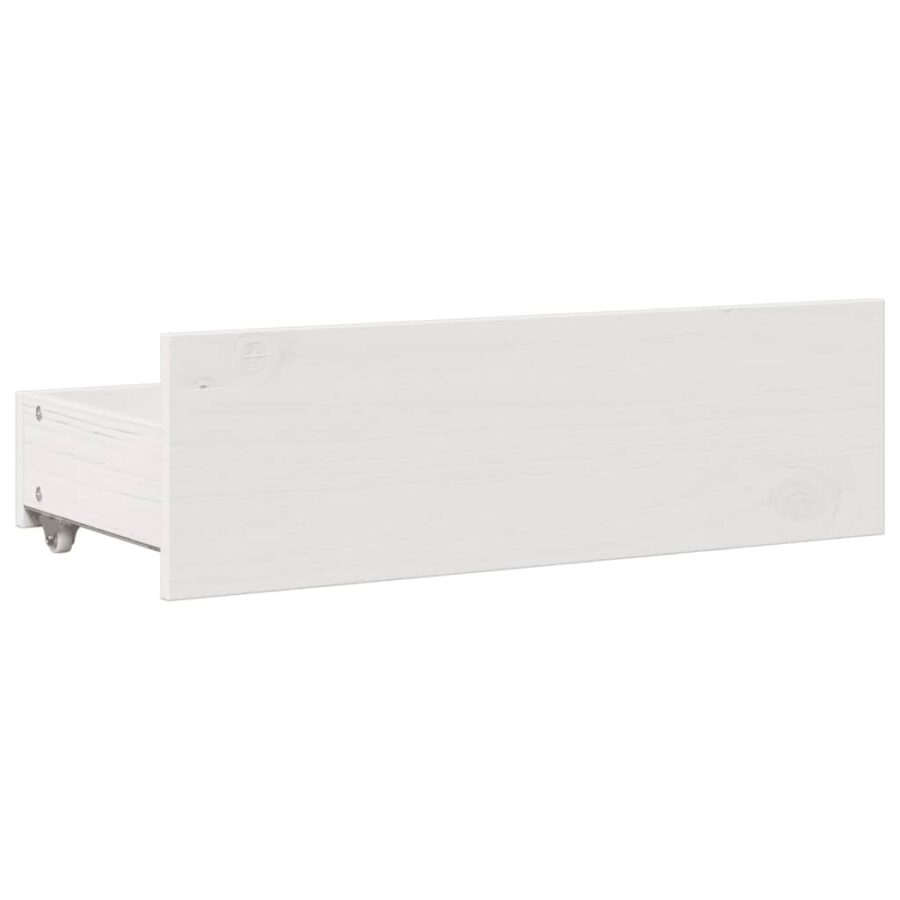 Bed met boekenkast zonder matras grenenhout wit 180x200 cm - Afbeelding 8