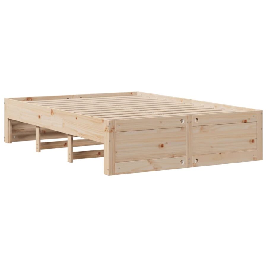 Bed met boekenkast zonder matras massief grenenhout 160x200 cm - Afbeelding 7