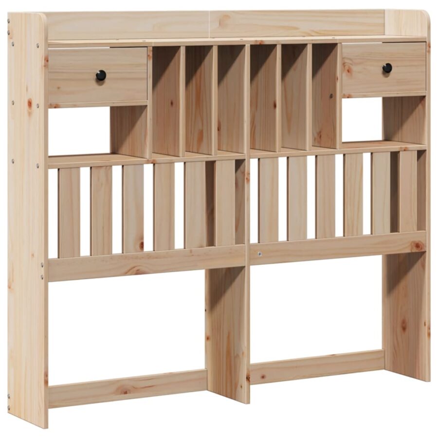 Bed met boekenkast zonder matras massief grenenhout 120x190 cm - Afbeelding 5