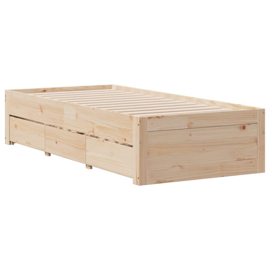 Bed met boekenkast zonder matras massief grenenhout 90x190 cm - Afbeelding 6