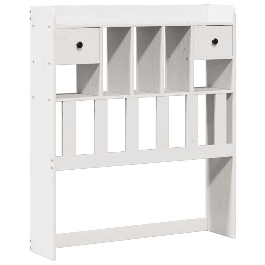 Bed met boekenkast zonder matras grenenhout wit 75x190 cm - Afbeelding 5