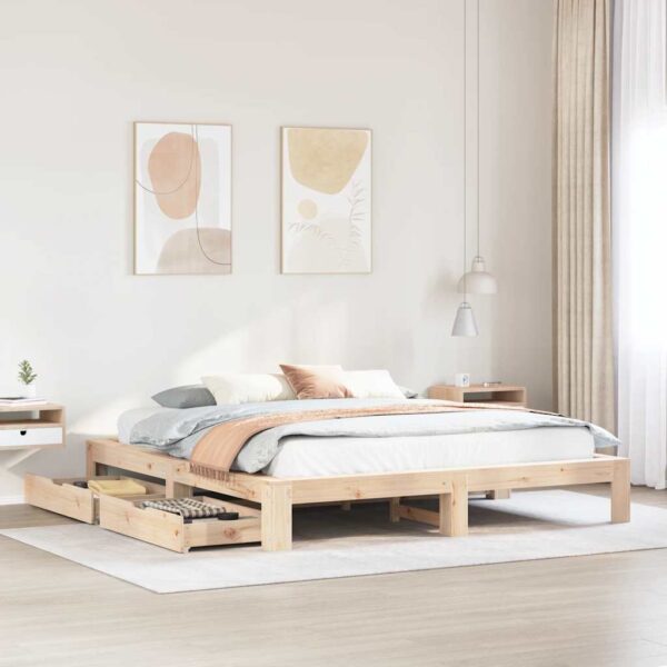 Bedframe zonder matras massief grenenhout 180x200 cm
