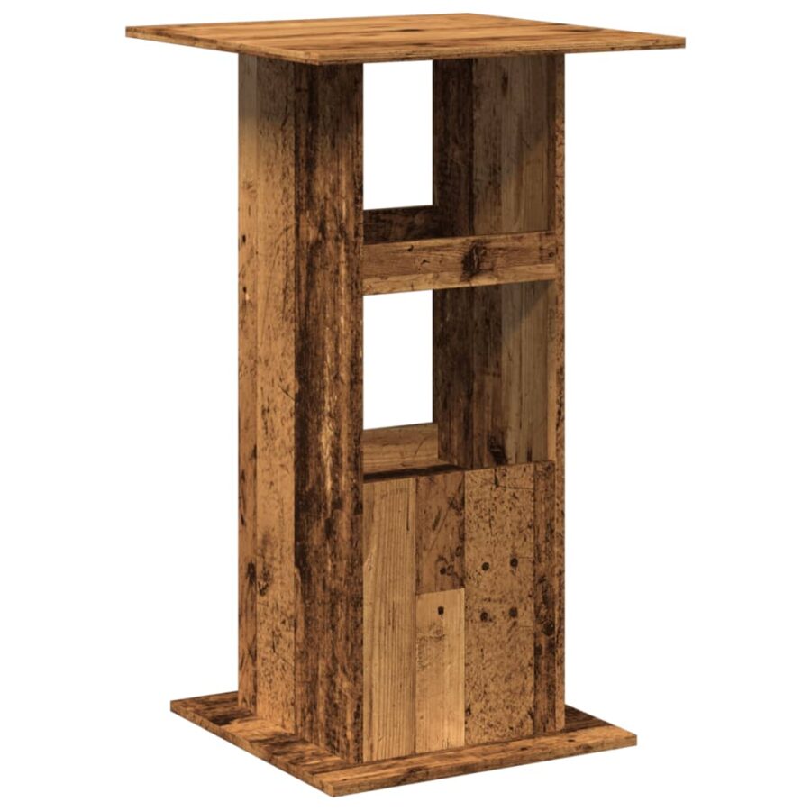 Bartafel met opbergruimte 60x60x102 cm hout oud houtkleur - Afbeelding 6
